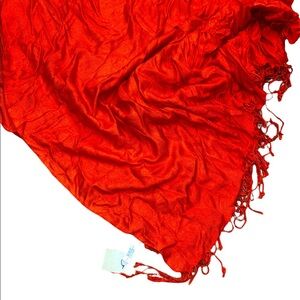 Bijoux Terner pashmina orange red scarf new with tags